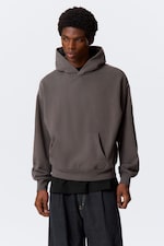 Washed Dark Brown - Loose Fit Hoodie - 0