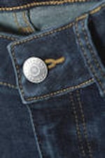 Sapphire Blue - Dark Blue - Twig Curve Mid Rise Slim Straight Leg Jeans - 1