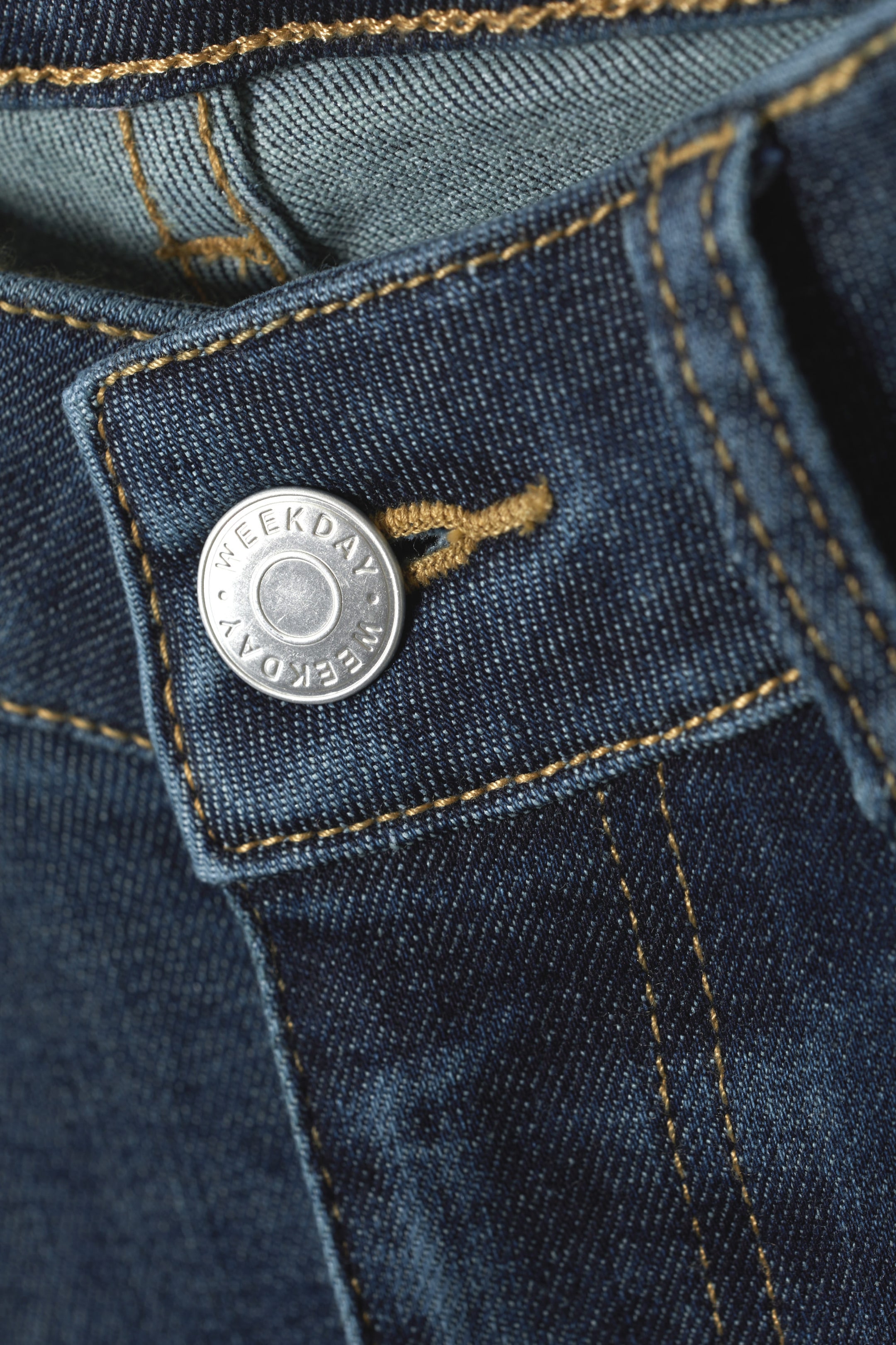 Sapphire Blue - Dark Blue - Twig Curve Mid Rise Slim Straight Leg Jeans - 1