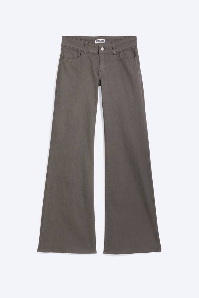 Bootcut broek met stretch - Donkertaupe/Poederwit - 1