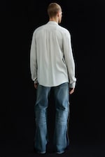 Light Dusty Mole - Slim Tie Detail Lyocell Shirt - 4