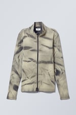 Beige und schwarze Striche - Zweifarbiger Rippstrick-Rollkragenpullover Toni - 0