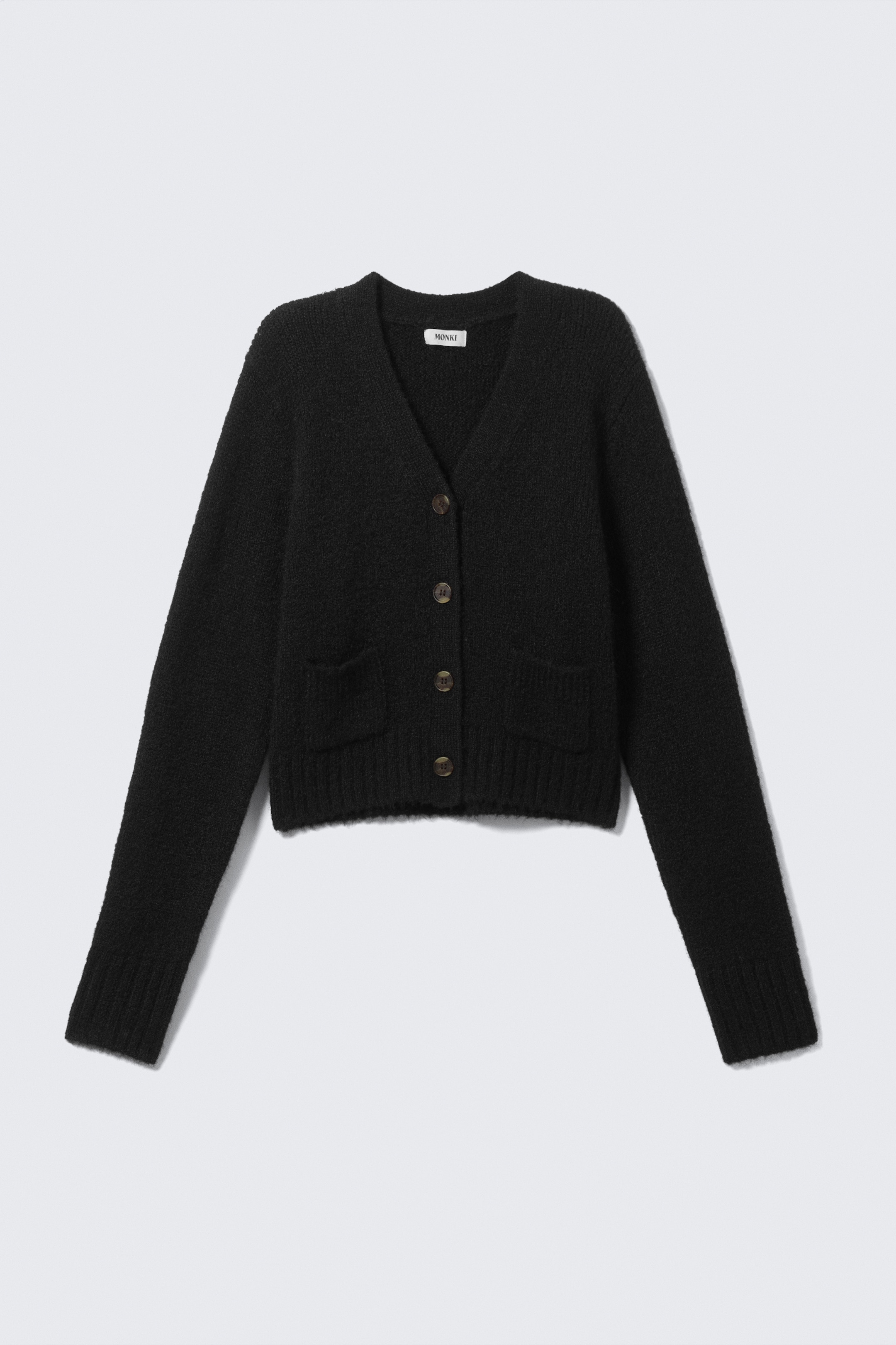 Größeres Bild ansehen: Rippstrick-Cardigan mit V-Ausschnitt - Schwarz - Ladies | H&M DE 5