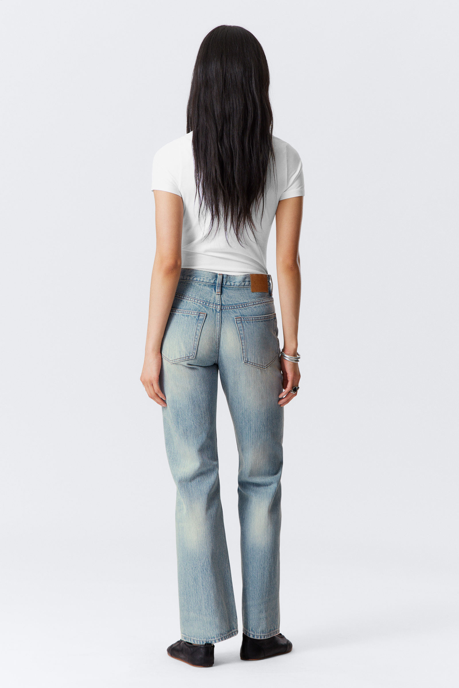 デニム・ジーパン [PATOU]Paneled mid-rise straight-leg jeans Patou Paneled Straight-Leg Jeans - Blue - 60% Off | Editorialist