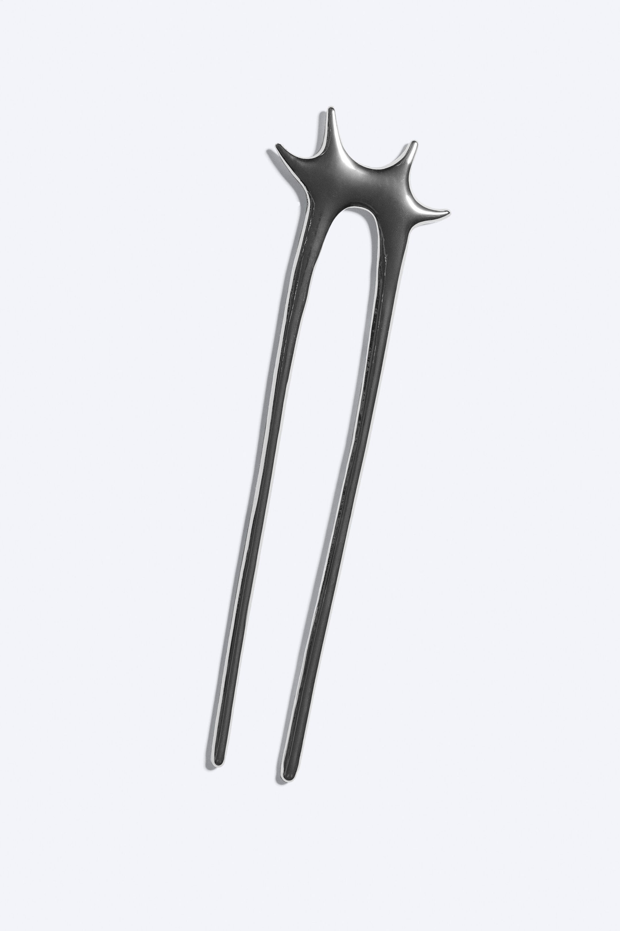 Silver Grey - Sculptural Metal Hair Pin