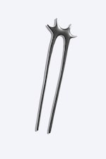 Silver Grey - Sculptural Metal Hair Pin - 0