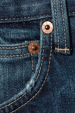 Deep Sea Blue - Dark Blue - Orion Mid Rise Slim Fit Straight Leg Jeans - 6