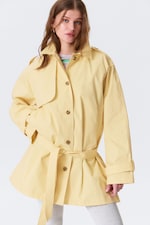 Light Yellow - ROSABEL LOOSE SINGLE-BREASTED TRENCH COAT - 2