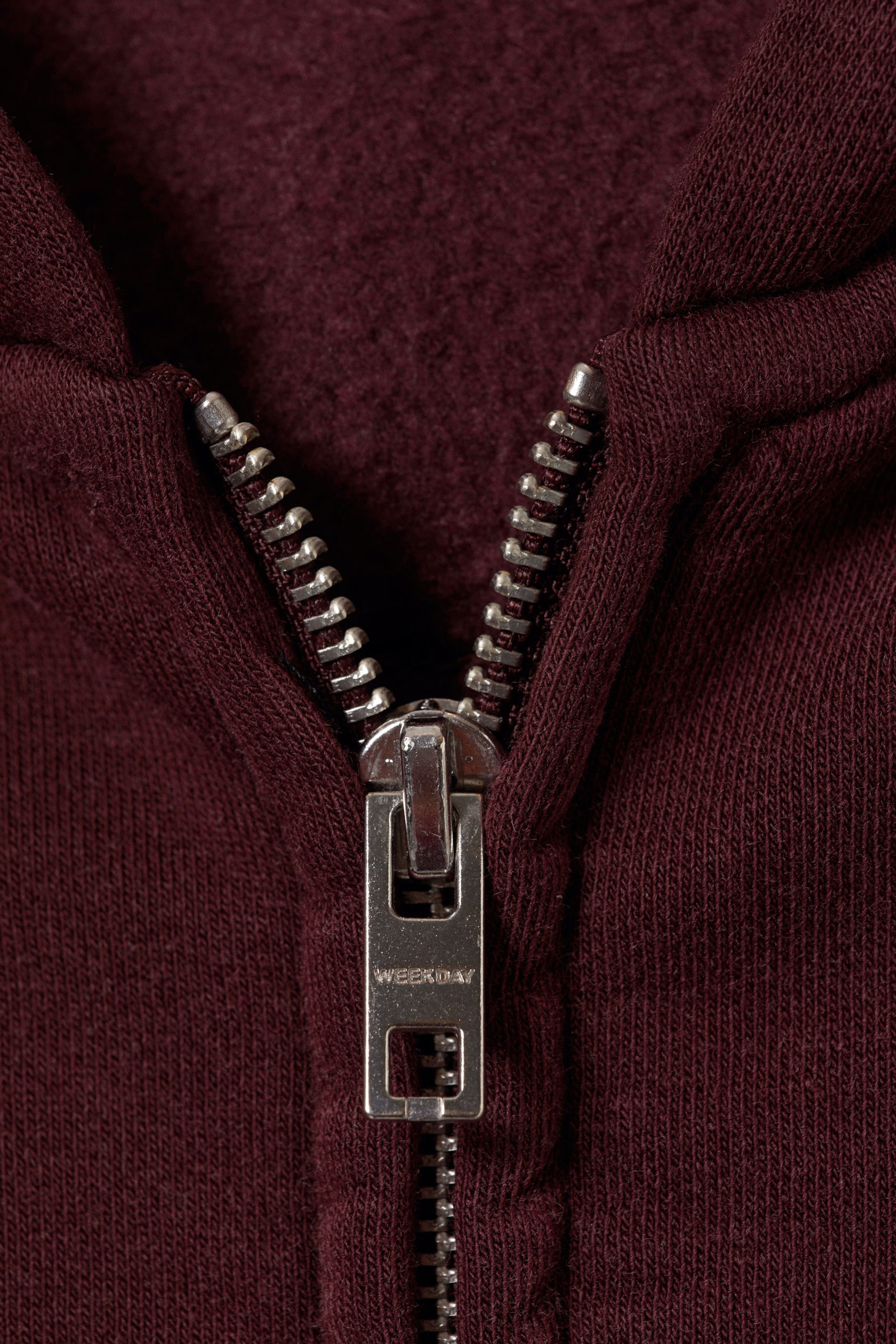 Dark Red - Round Oversized Zip Hoodie - 6