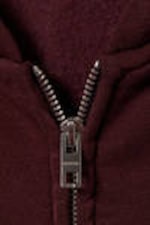 Dark Red - Round Oversized Zip Hoodie - 6
