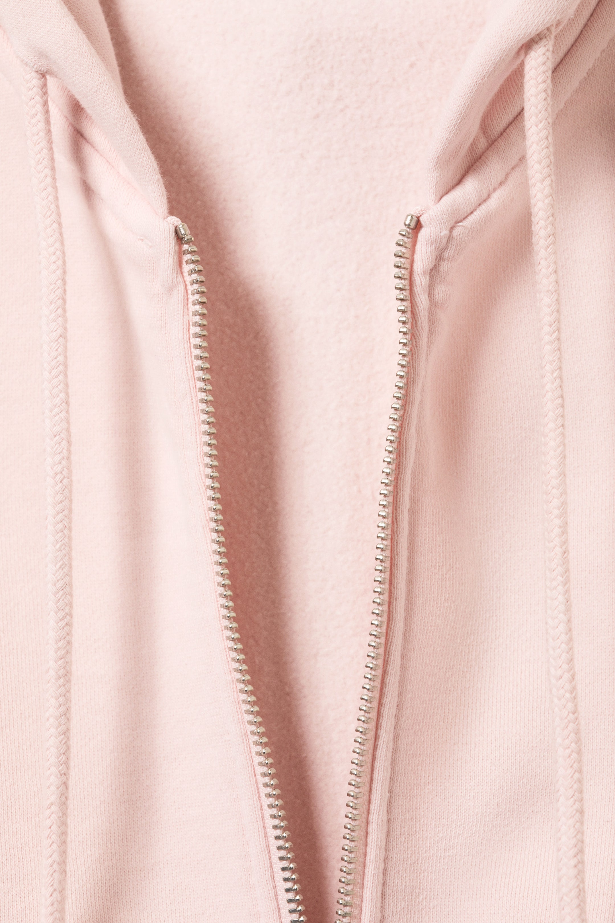 Washed Light Pink - Cinched Cotton Zip Hoodie - 4