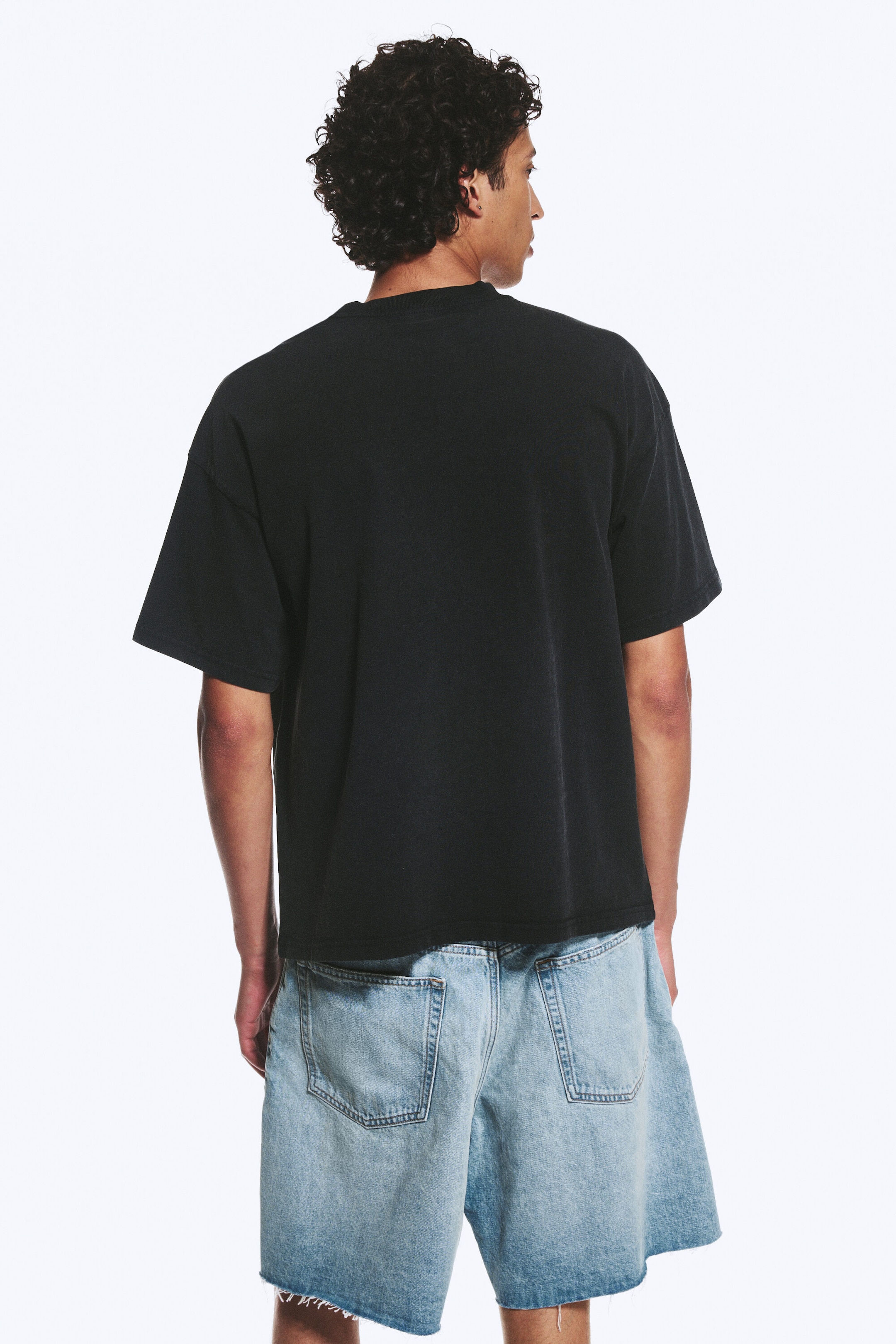 Schwarz - "Haunted Dreams" - Bedrucktes kastiges T-Shirt - 2