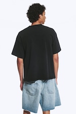 Schwarz - "Haunted Dreams" - Bedrucktes kastiges T-Shirt - 2