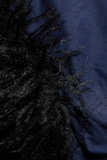 Dark Blue - Kapuzenschal aus Kunstfell - 1