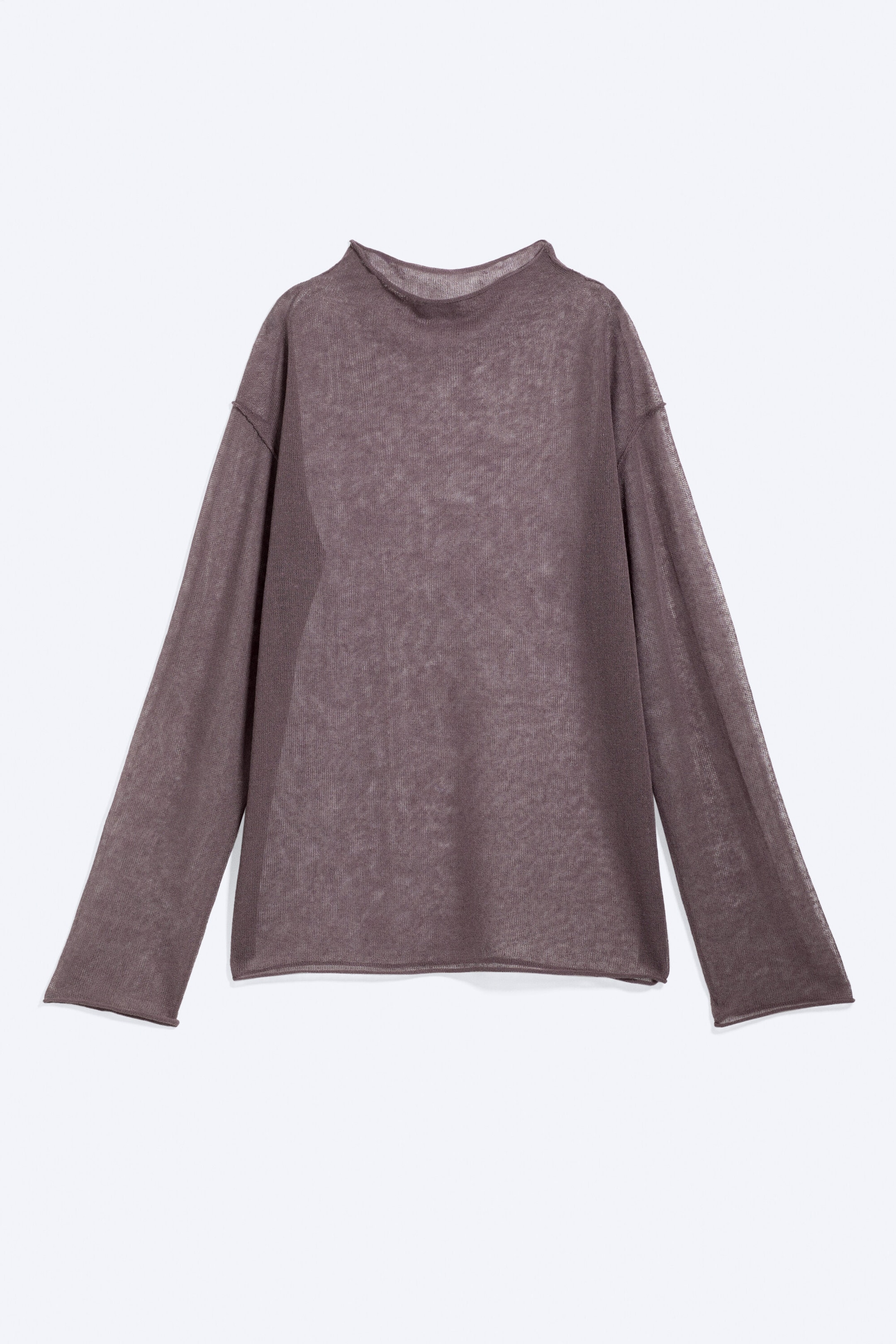 Staubiges Lila - Pullover aus Leinenmix - 3