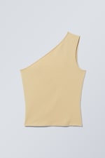 Støvgul - Cindy one shoulder tank - 0