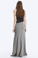 Dusty Grey Melange - Mid Waist Maxi-kjol - 2