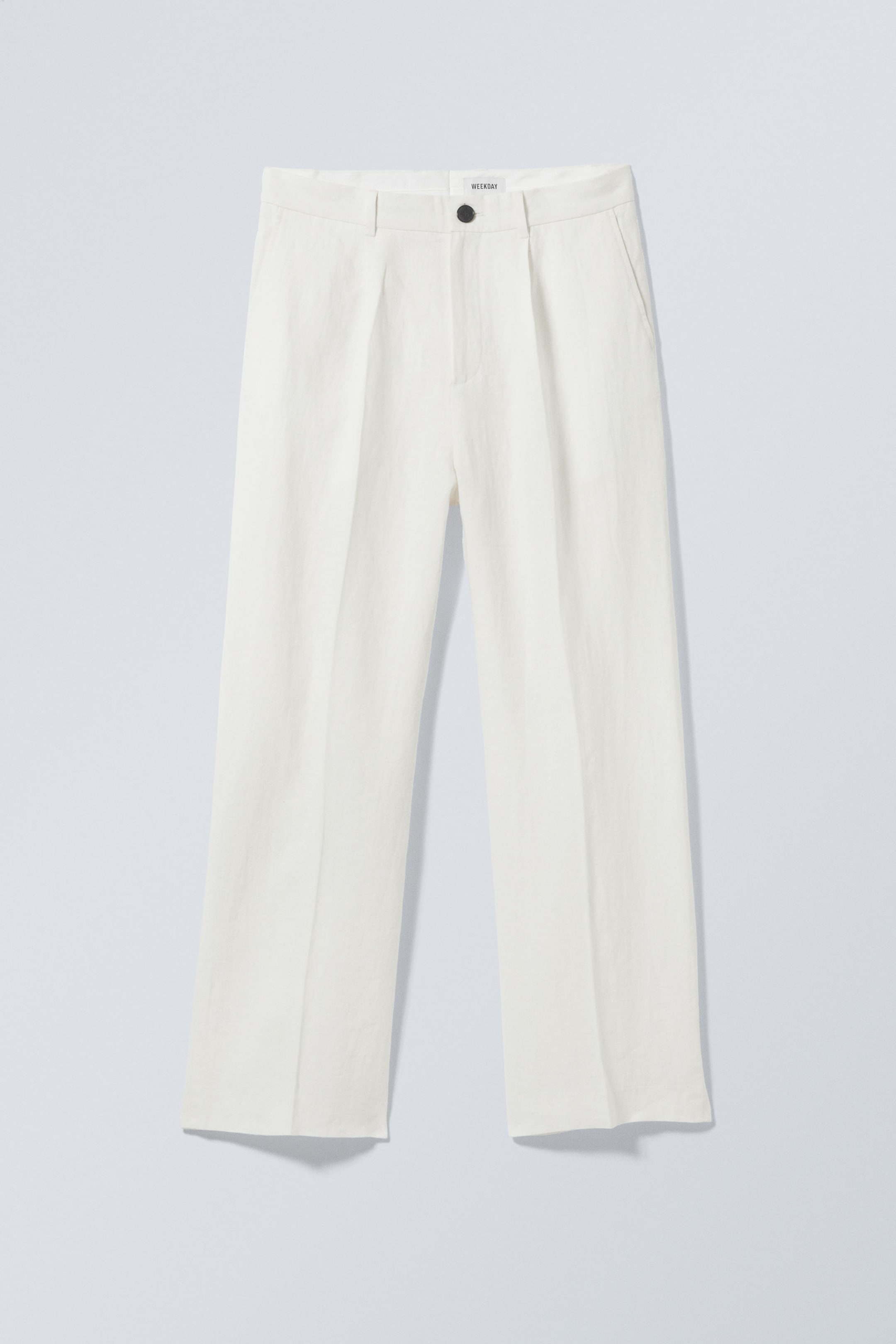 #F4F3E9 - Uno Loose Linen Suit Trouser - 1