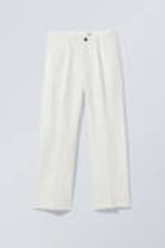 White - Uno Loose Linen Suit Trouser - 0