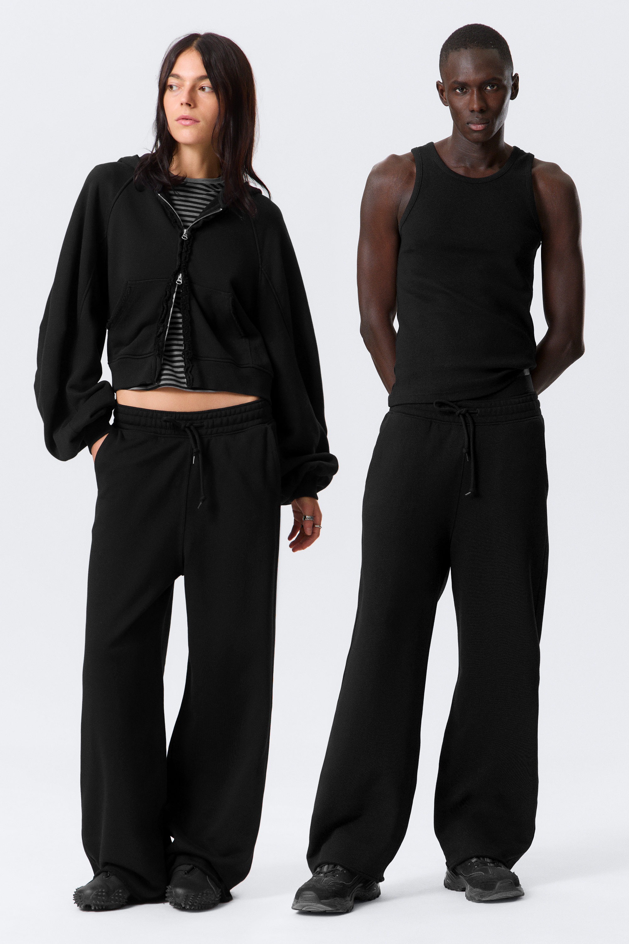 Black - Astro Loose Terry Sweatpants - 1