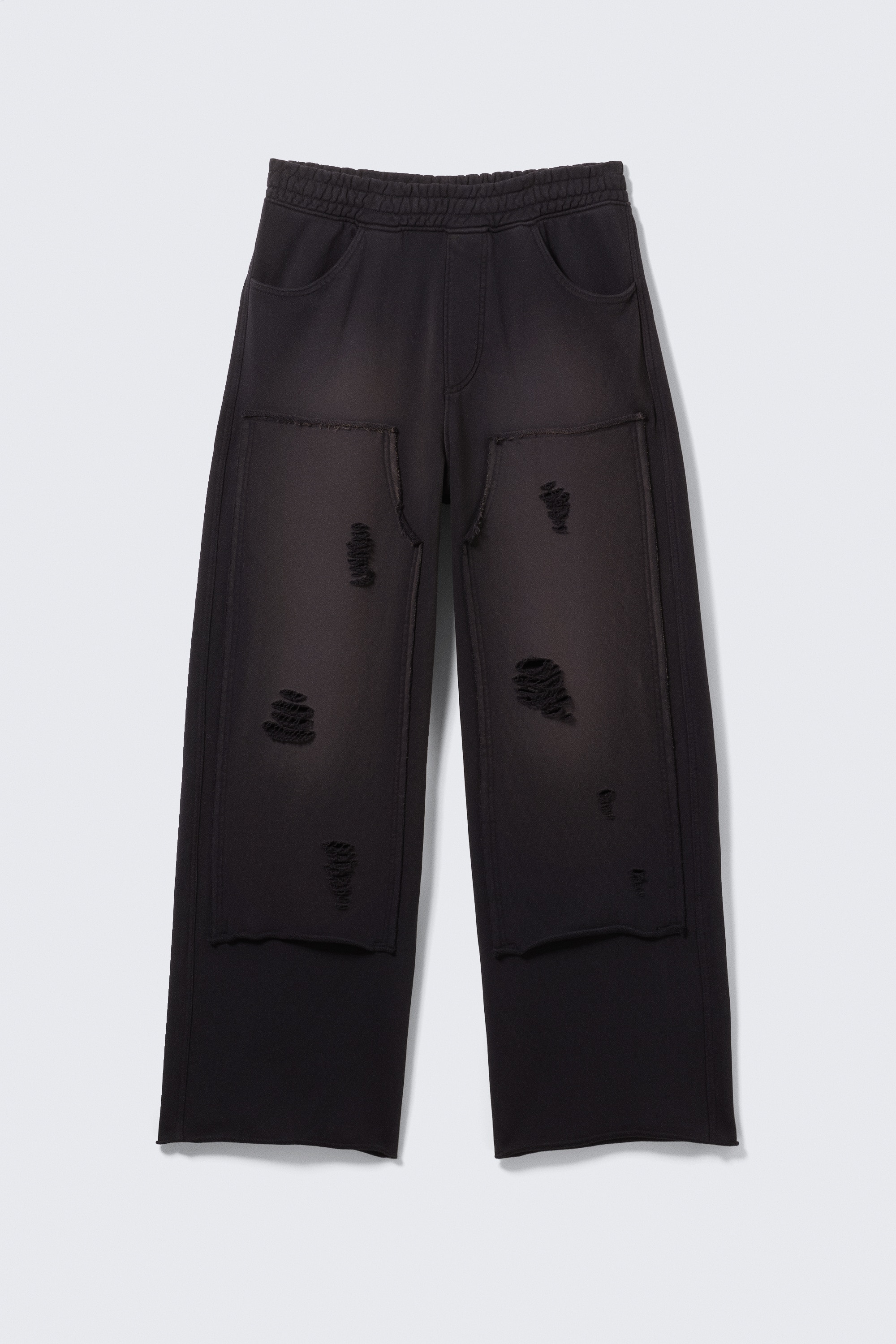 Jogginghose aus Baumwollfrottee im Used-Look - Dunkelblau