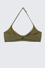 Dark Green - Minimal Halter Bikini Top - 4