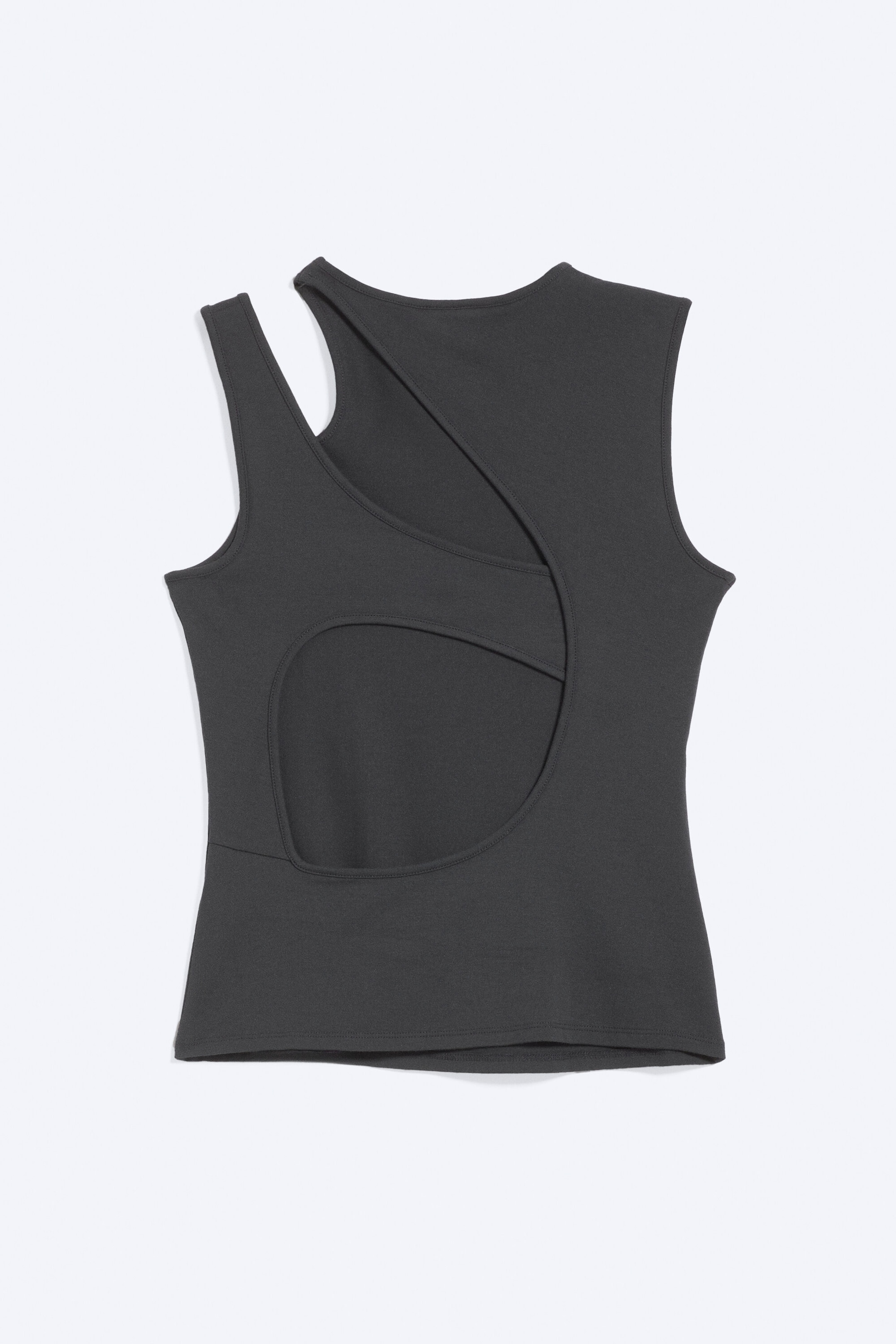 Dunkelgrau - Schmal geschnittenes Tanktop mit Cut-outs - 4