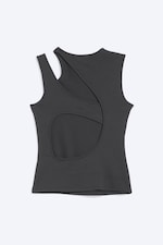 Dunkelgrau - Schmal geschnittenes Tanktop mit Cut-outs - 4