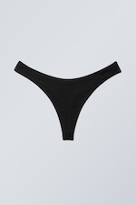 Black - Thong Bikini Bottoms - 0