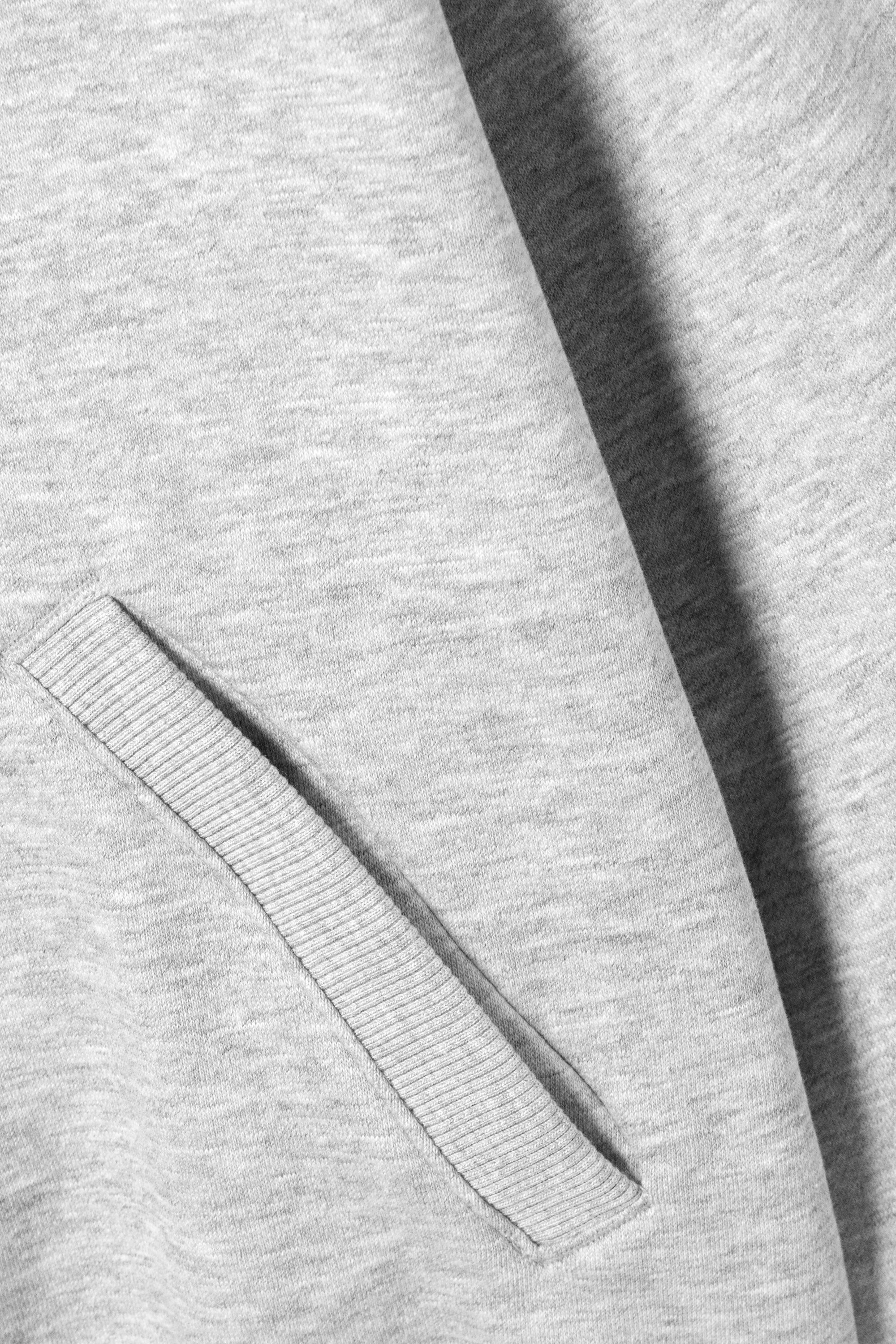 Gråmelerad - Ledig turtleneck-cardigan med dragkedja - 3