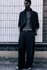 Striped Black - Single-breasted wool-blend blazer - 2