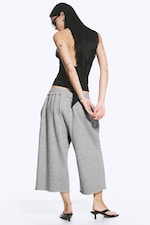 Dimmig Ljusgrå Melange - Avslappnade terry-shorts - 2