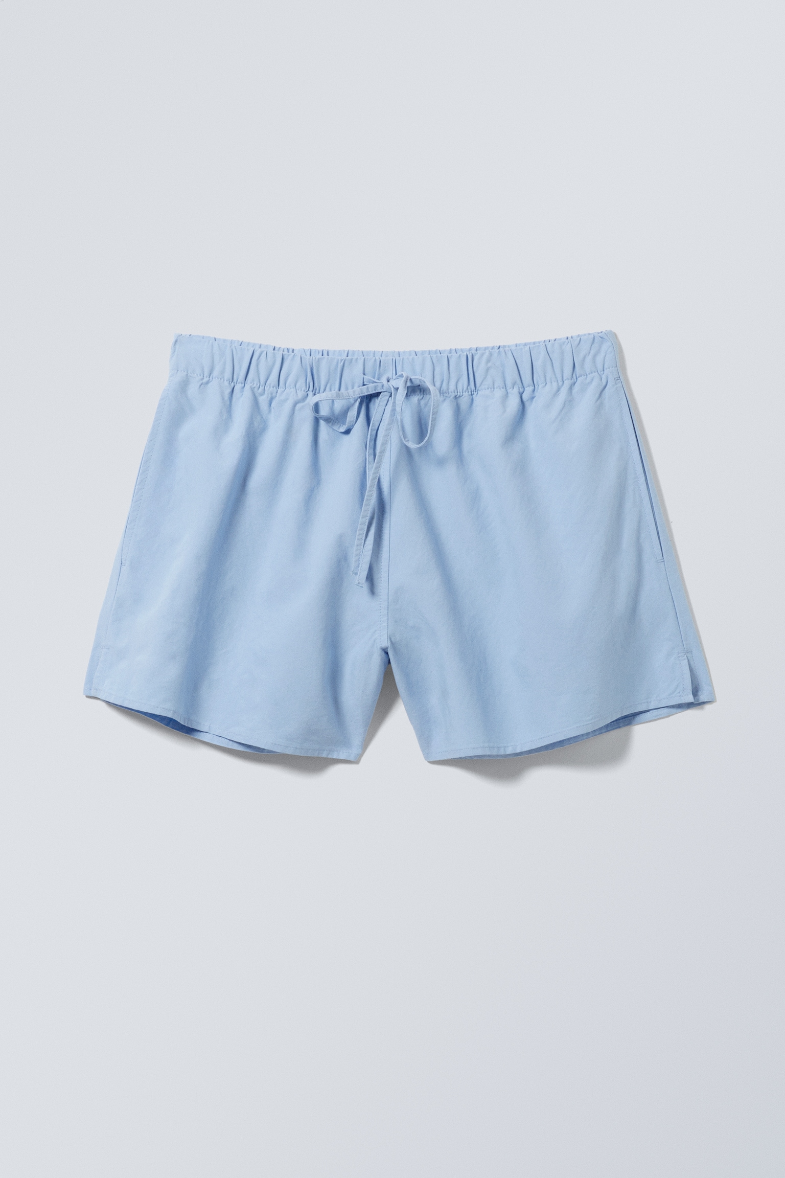 Wide Washed Pull-on Shorts - Light Blue/Light Beige/Dark Mole