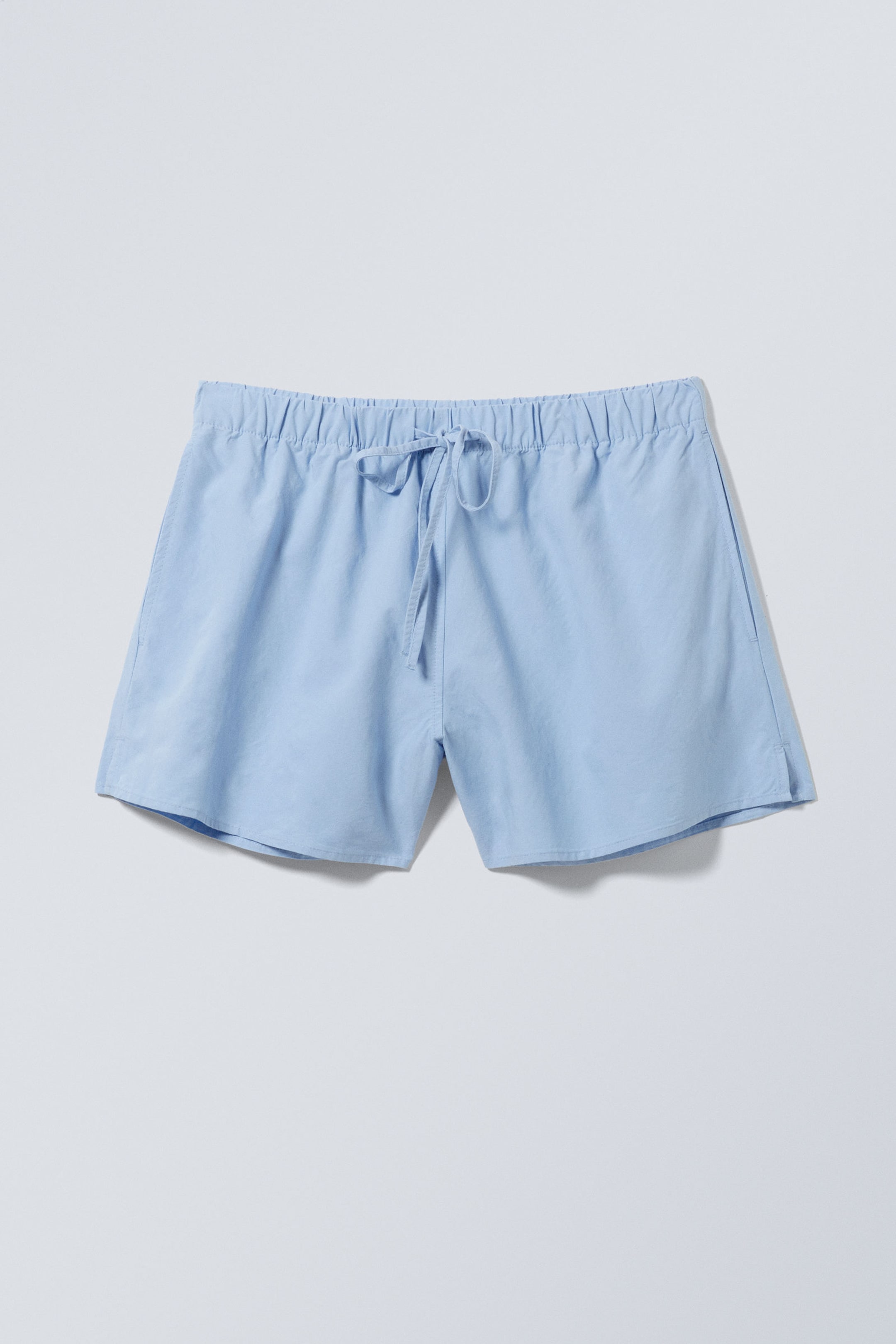 Light Blue - Wide Washed Pull-on Shorts - 3