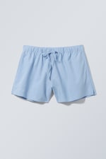 Light Blue - Wide Washed Pull-on Shorts - 0