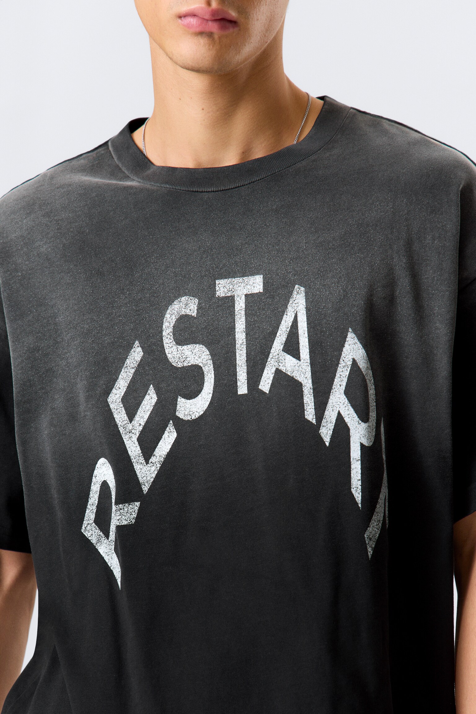 Bedrucktes kastiges T-Shirt - Schwarz - "Restart"/Helles Blau - Four Man Gang/Dunkelrot/Weiß - Smilish/Verwaschenes Schwarz - Mizzion/Weiß - Tiger-Wolf/Schwarz - Butterskull - 4
