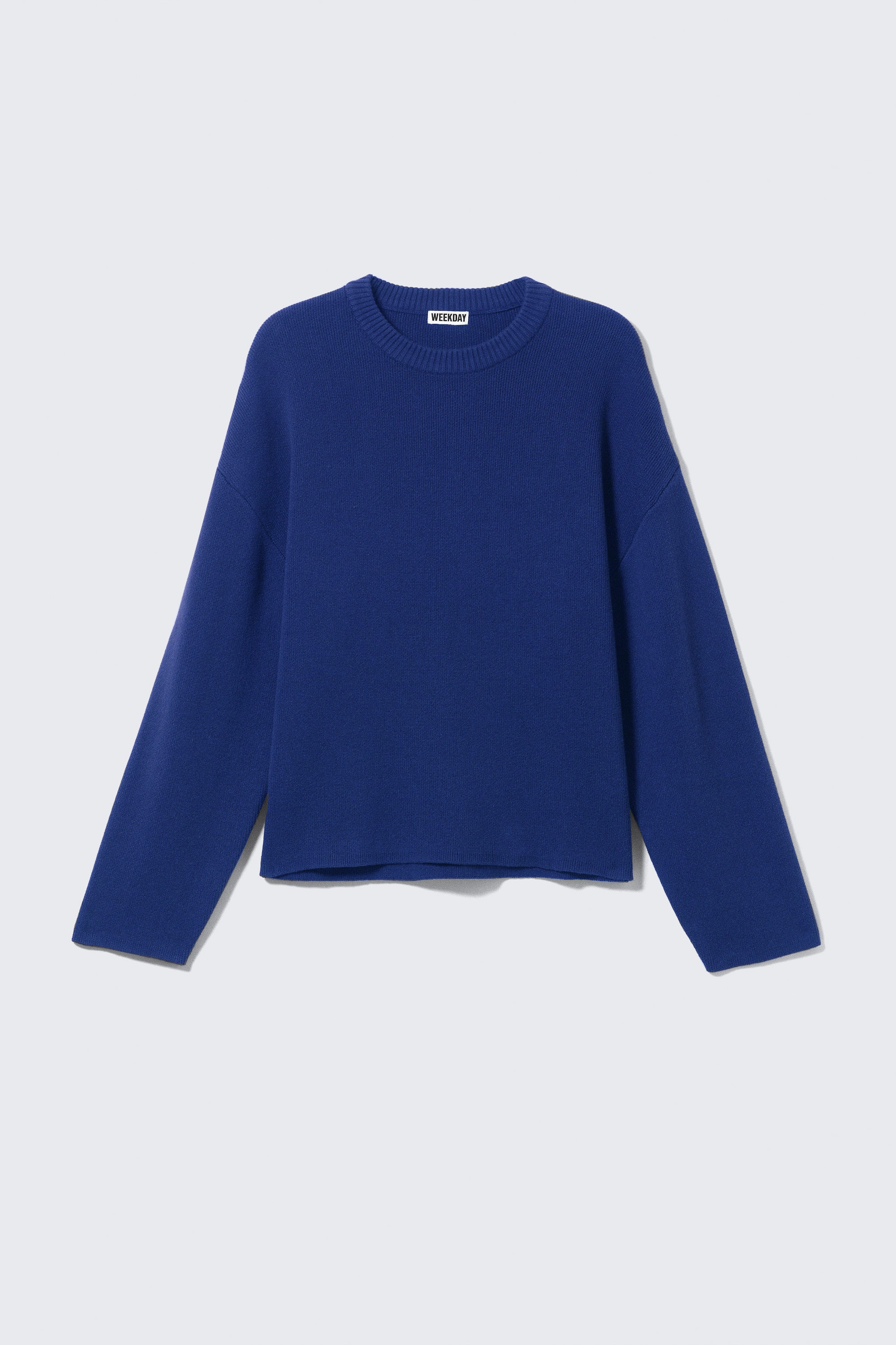 Bright Blue - Boxy Knitted Cotton Sweater - 4