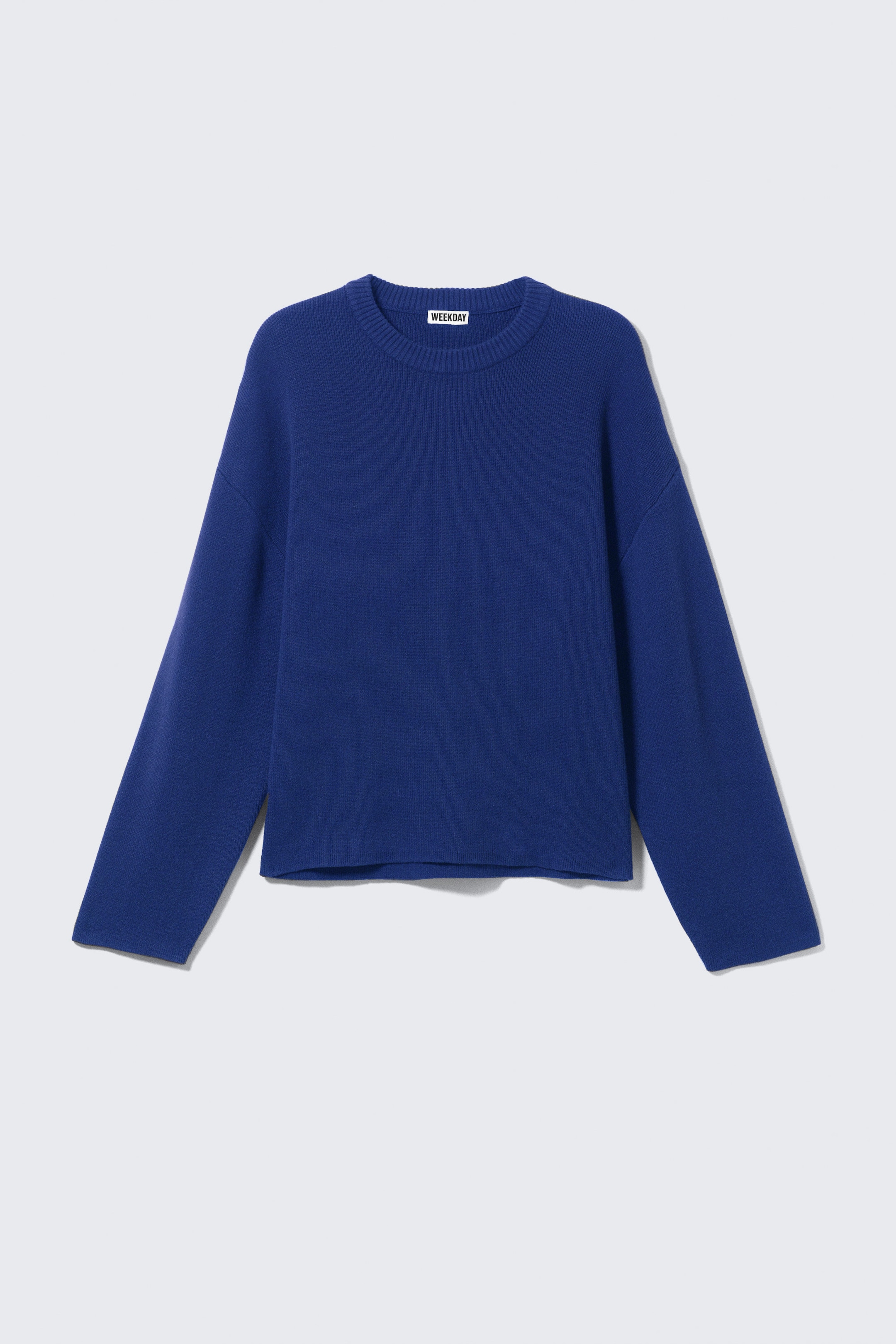 Bright Blue - Boxy Knitted Cotton Sweater - 4