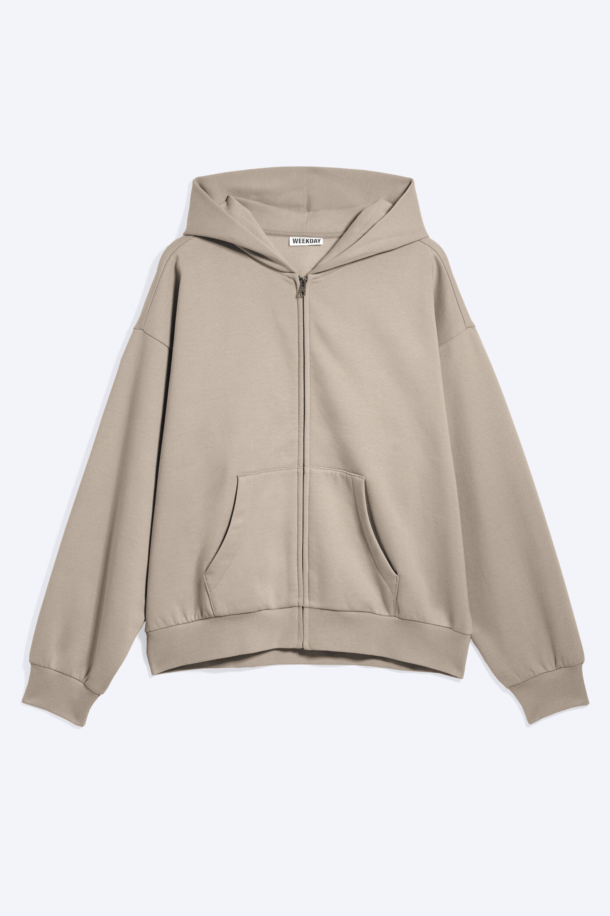 loose fit zip hoodie - Light Beige | Weekday EU