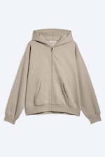 Light Beige - Loose Fit Zip Hoodie - 0
