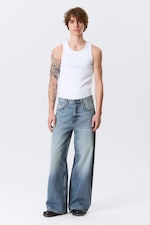 Blue Horses - Medium Blue - Solar Loose Wide Leg Unisex Jeans - 1