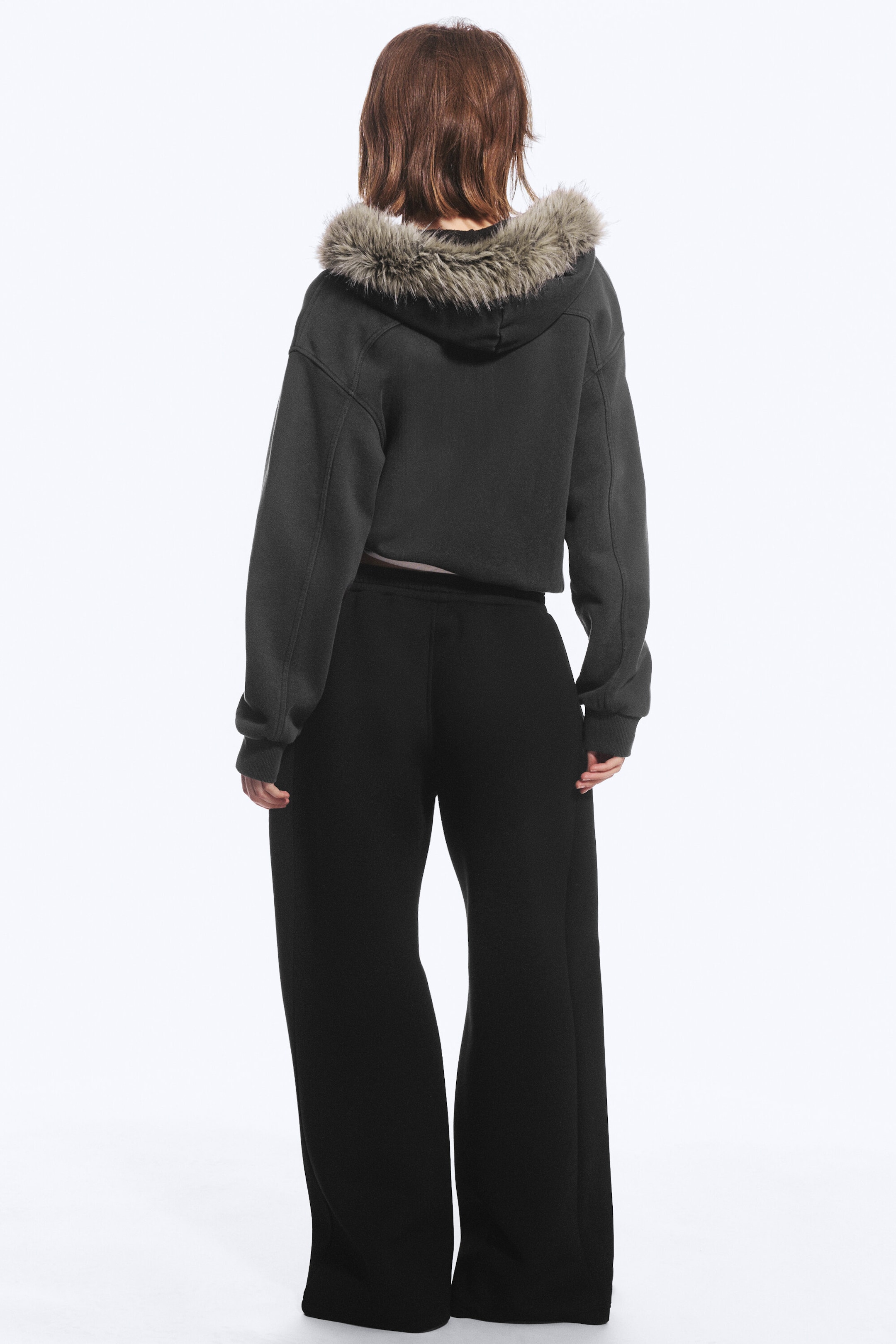 Schwarz - Lockere Scuba-Jogginghose mit weitem Bein - 4
