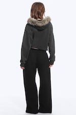 Black - Relaxed Barrel Leg Scuba Sweatpants - 3
