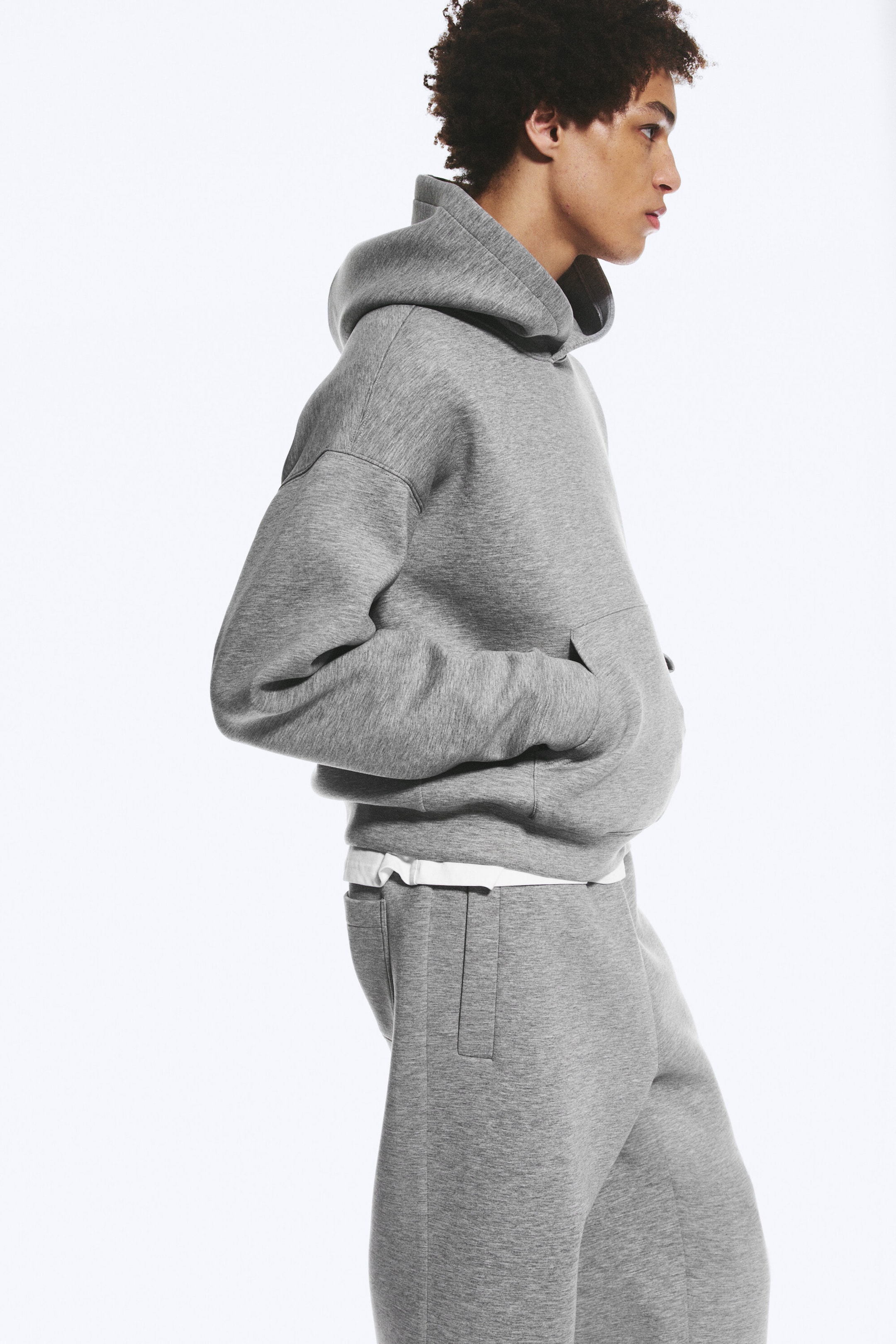 Grey Melange - Simon Scuba Hoodie - 1