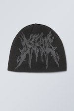 Schwarz - Jacquard-Strickmütze - 0