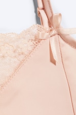 Light Dusty Peach - Satin Lace Top - 4