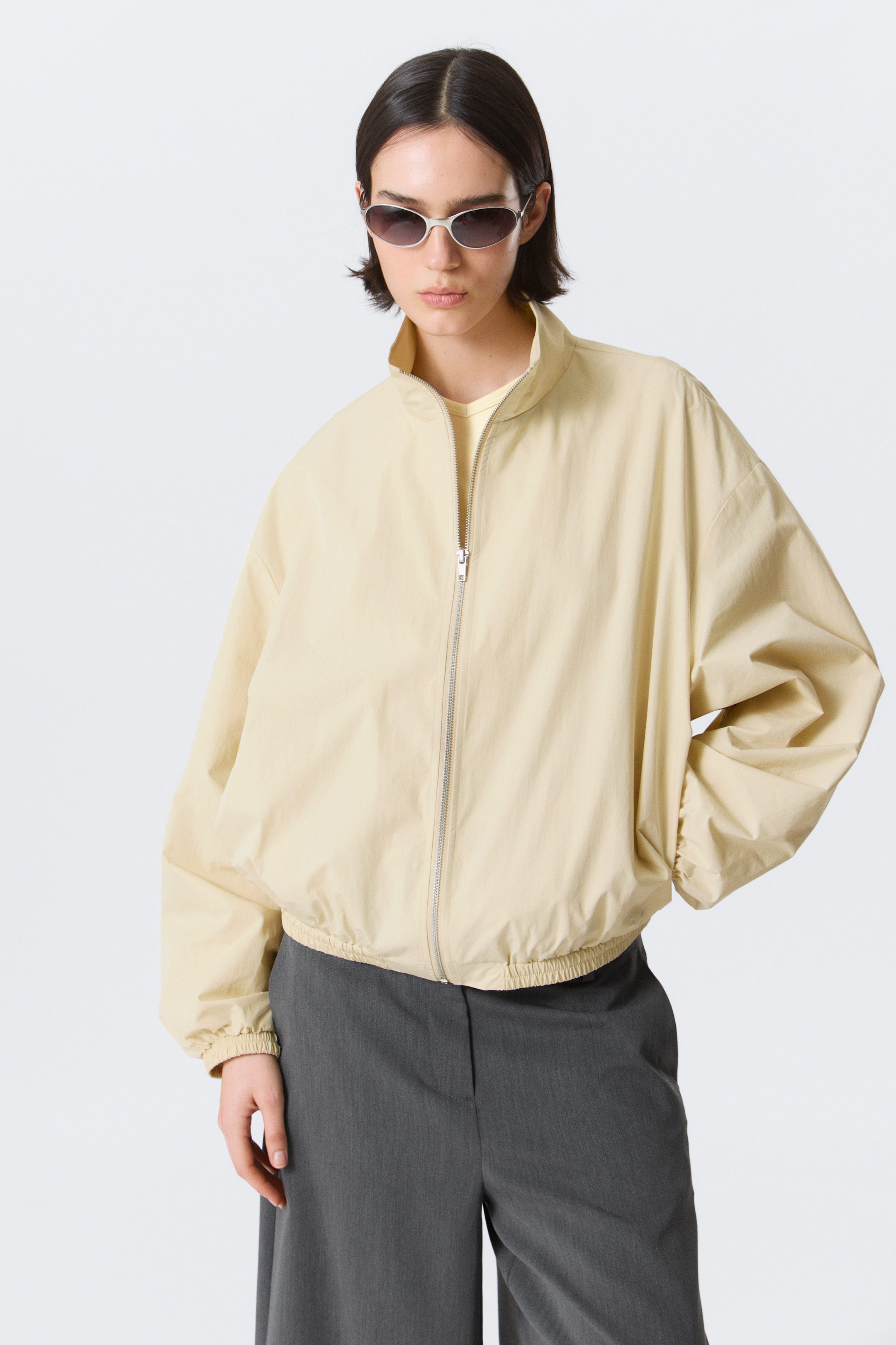Light Dusty Beige - HANNE H OVERSIZED TRACK JACKET - 3
