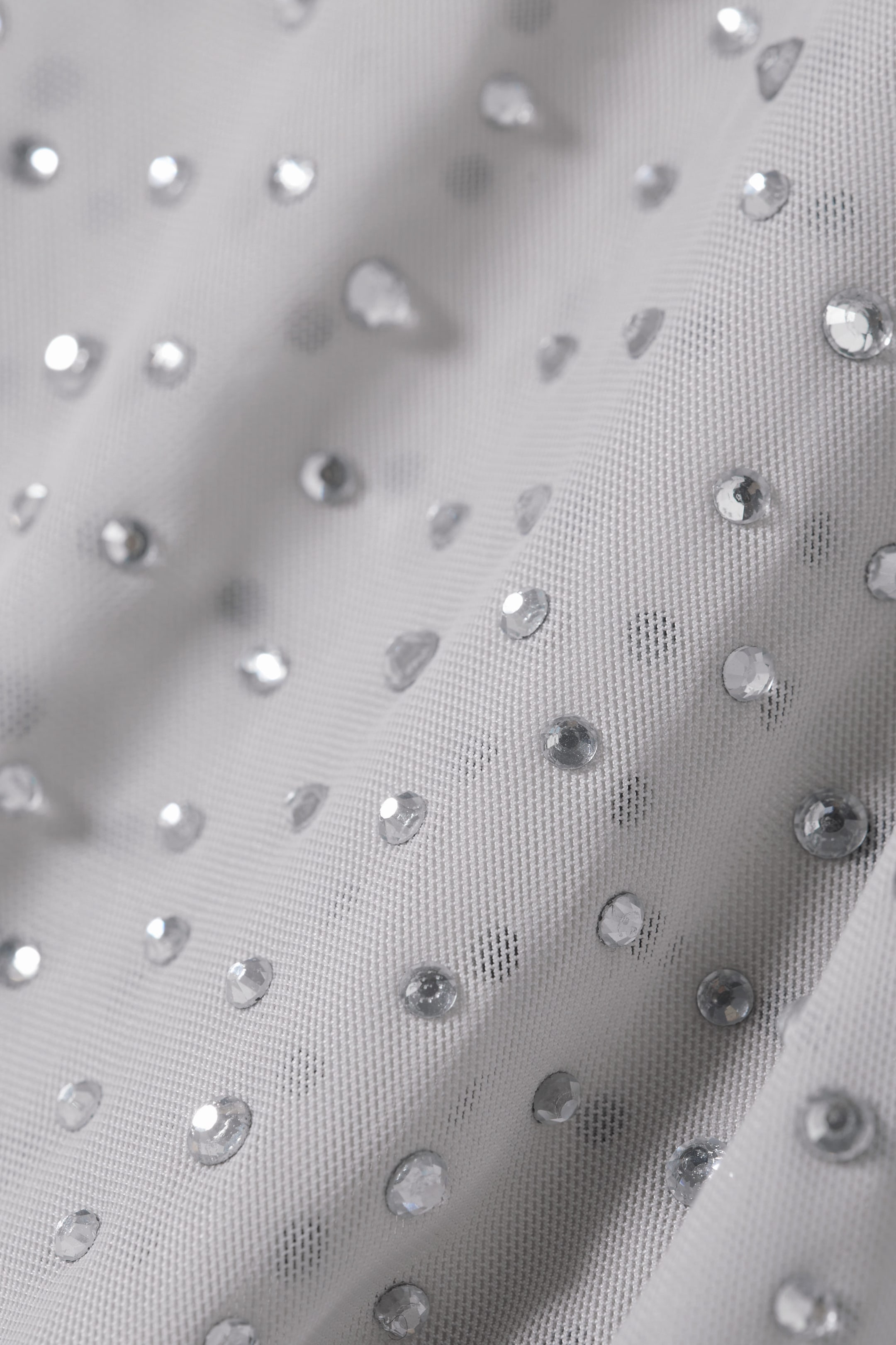 Gris poudré clair - Haut en résille à strass Annie - 2