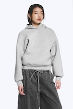Light Grey - Oversized Scuba Hoodie - 0
