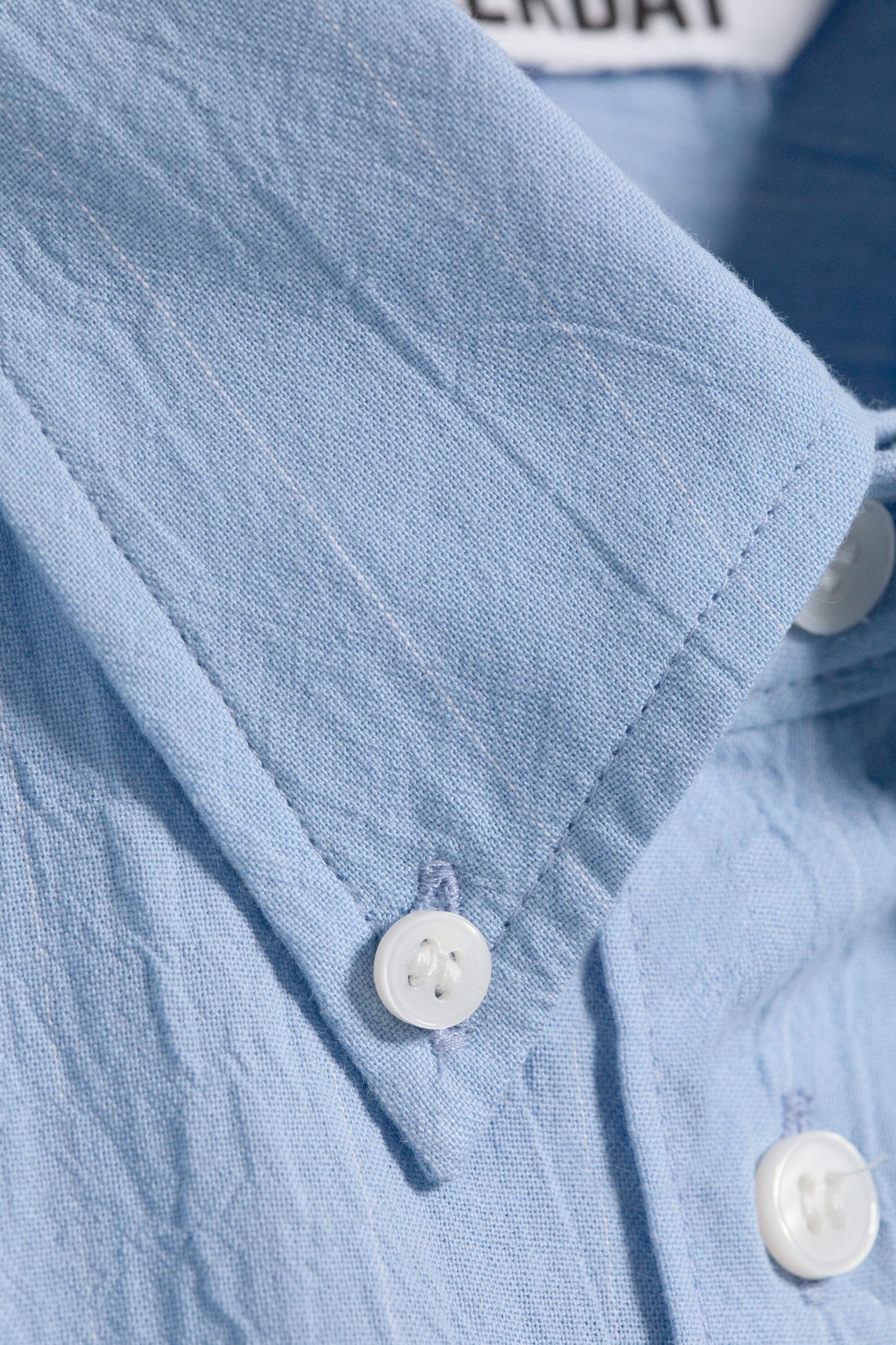 Striped Light Blue - Loose Structured Buttoned Shirt - 4